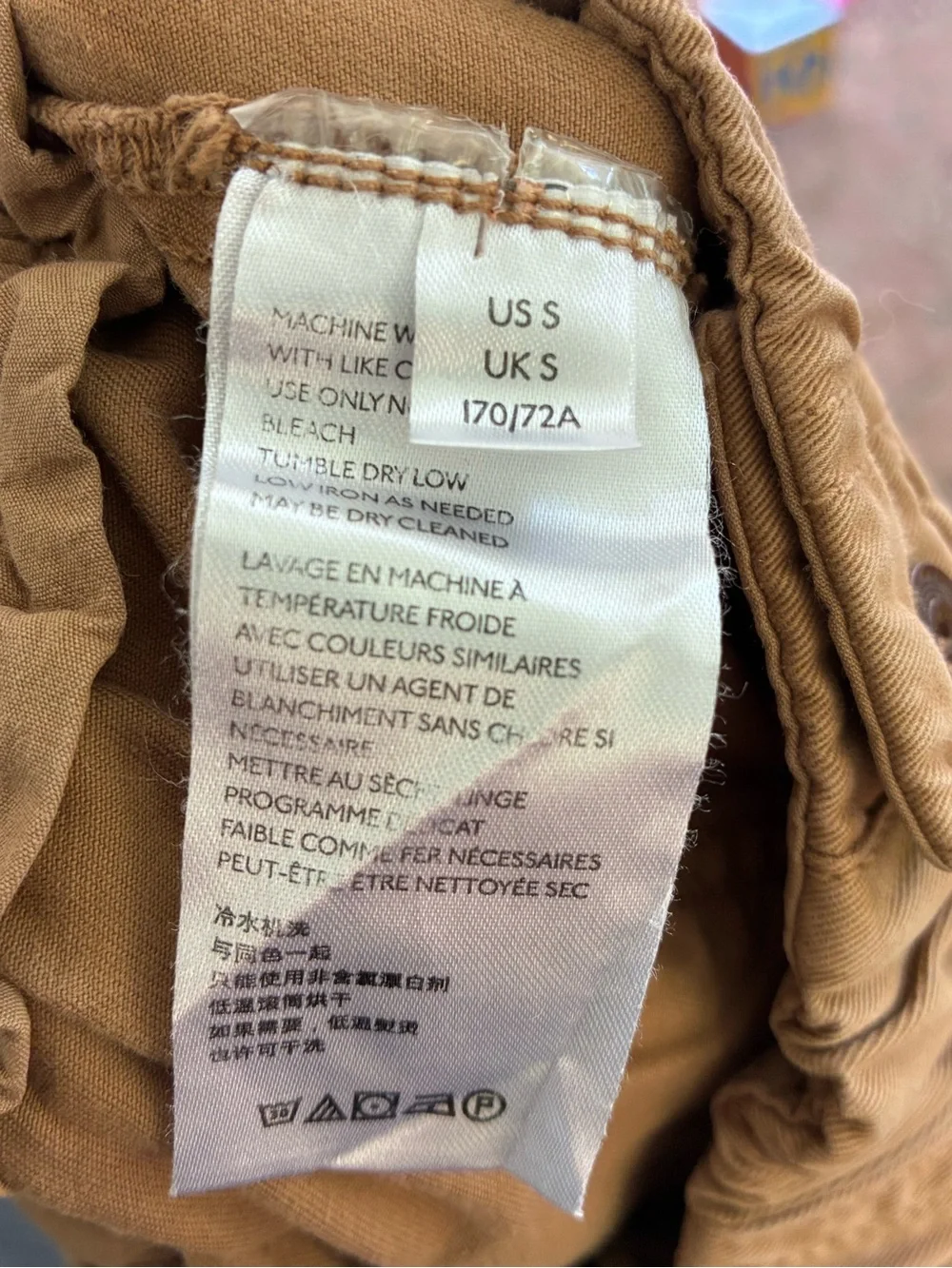 Free People Women's Camel Cadet Utility Safari Cropped Jogger Pant Button Fly S